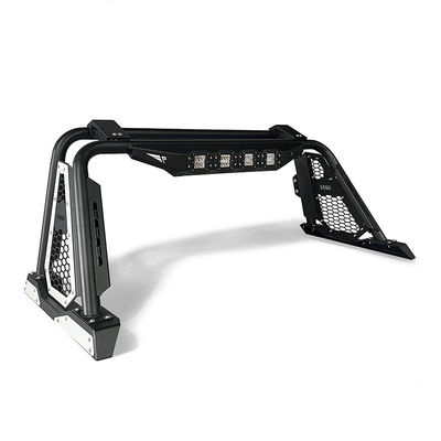 อุปกรณ์เสริมรถยนต์ โรลบาร์สปอร์ตเหล็กสีดำแบบออฟโรด พร้อมไฟ LED สำหรับ Ford Ranger Hilux Navara