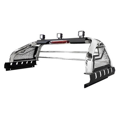 ออฟโรเวย์ที่กําหนดเอง สแตนเลส สปอร์ต รอลล์บาร์ อคเซสอรี่รถยนต์ พร้อมไฟ LED สําหรับ Hilux Revo