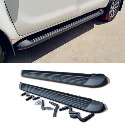อุปกรณ์ตกแต่งรถยนต์อลูมิเนียมขั้นตอนด้านบอร์ดวิ่งสีดำสำหรับ Hilux Revo