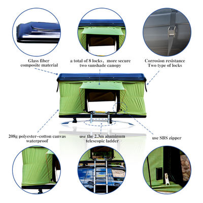 ติดตั้งง่าย 4x4 Rainproof Sunproof Hard Shell Roof Top Tent