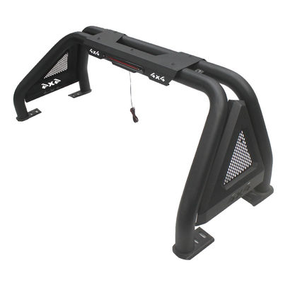เคลือบผง Toyota Hilux Roll Bar เหล็กผิวด้านพร้อมไฟเบรค LED