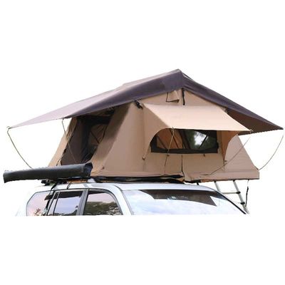 4x4 ผ้ากันฝนอลูมิเนียมท่องเที่ยวแคมป์ปิ้ง Suv รถ Soft Shell บนชั้นดาดฟ้าเต็นท์พร้อม Skylight