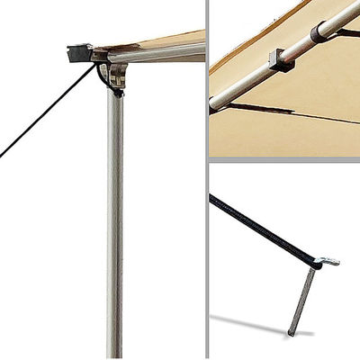 2X3m Retractable 280G ผ้าใบเต็นท์ด้านข้างรถ 400D Oxford SUV Offroad Car Side Awning